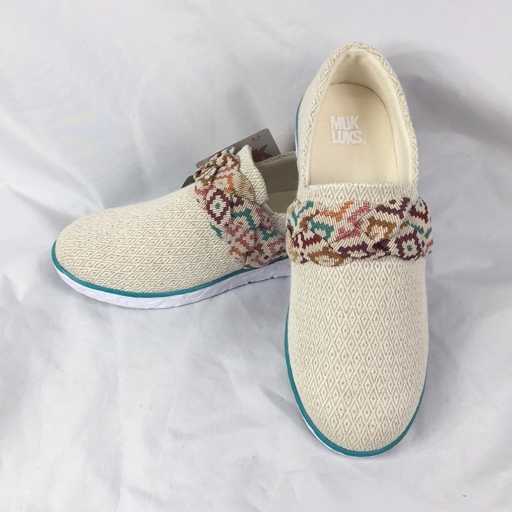 Muk Luks Women’s Boardwalk Stroll Taupe Sneaker Loafer Size 8.5 NEW With Tags